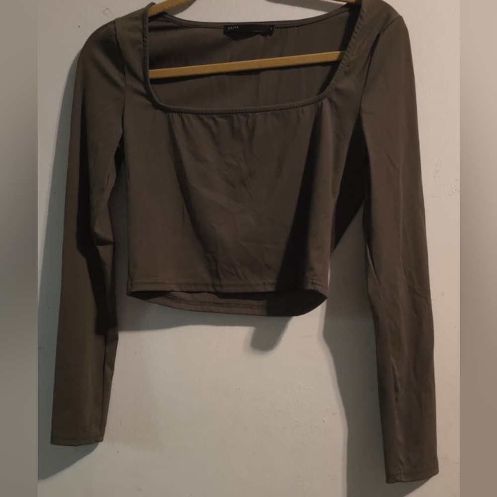 Elegant Brown Long Sleeve Bodysuit - Picture 3 of 10
